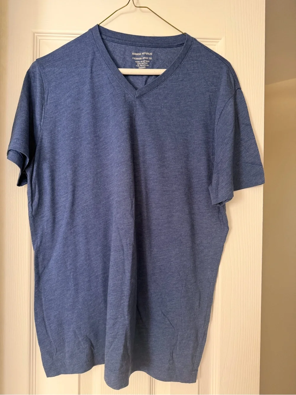 Banana Republic Heather Navy V-Neck Short Sleeve Tee